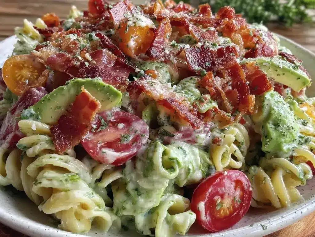 4th of July Creamy BLT Pasta Salad Recipe Easy Perfect Summer Side Dish
