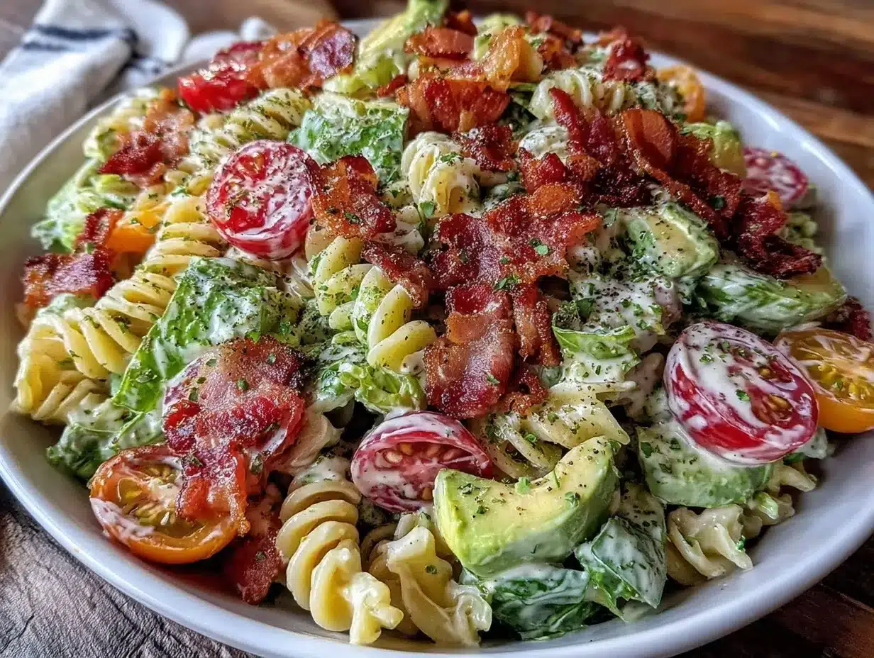 4th of July Creamy BLT Pasta Salad Recipe Easy Perfect Summer Side Dish 4 4th of July creamy BLT pasta salad preparation steps
