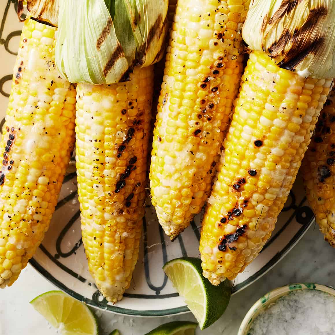 Grilled corn on the cob